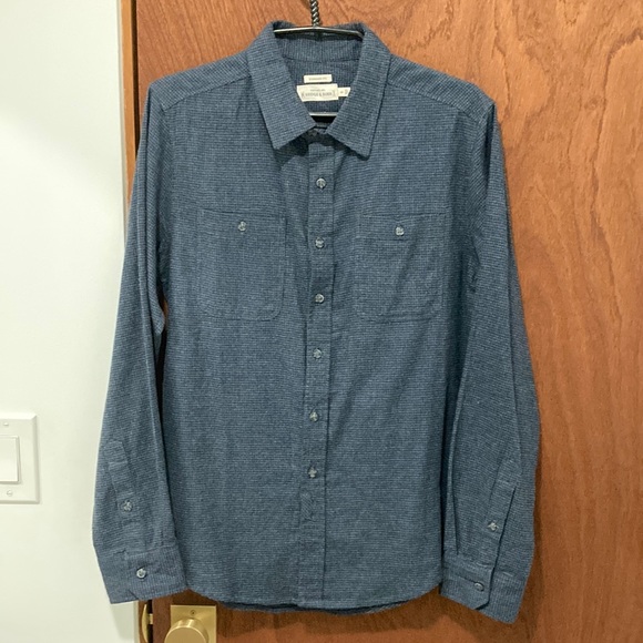 Bridge and Burn Men's Small Blue Patterned Long Sleeved Flannel Button-Up Shirt - Picture 1 of 5